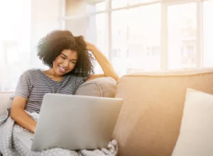 woman having a good internet connection